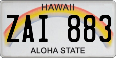 HI license plate ZAI883