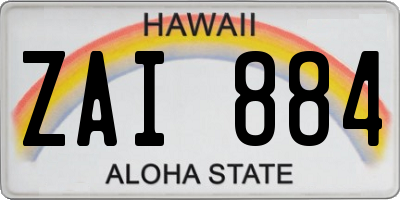 HI license plate ZAI884