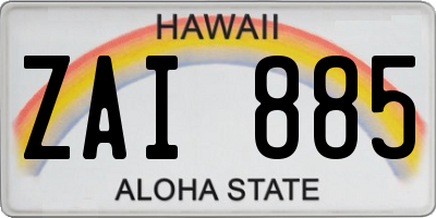 HI license plate ZAI885