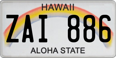 HI license plate ZAI886