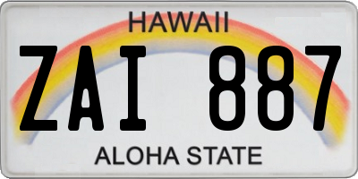 HI license plate ZAI887