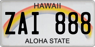 HI license plate ZAI888