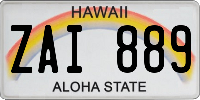 HI license plate ZAI889