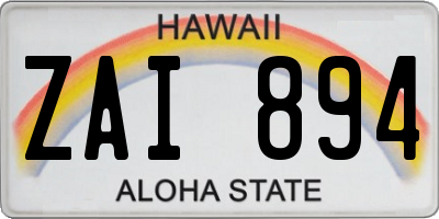 HI license plate ZAI894