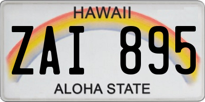 HI license plate ZAI895