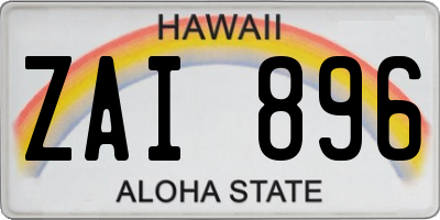 HI license plate ZAI896