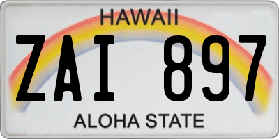 HI license plate ZAI897