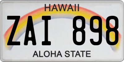 HI license plate ZAI898