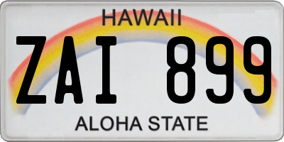 HI license plate ZAI899