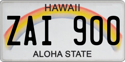 HI license plate ZAI900
