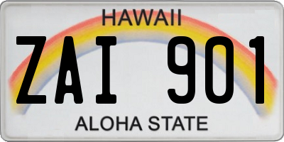 HI license plate ZAI901