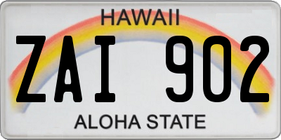 HI license plate ZAI902