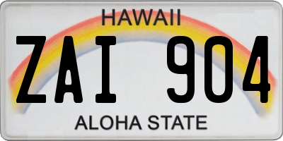 HI license plate ZAI904