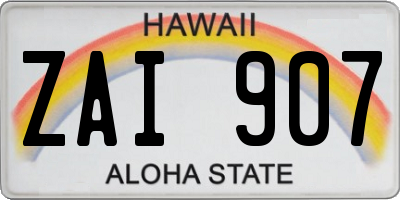 HI license plate ZAI907