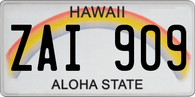 HI license plate ZAI909