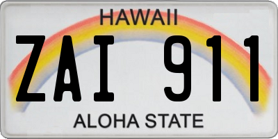 HI license plate ZAI911