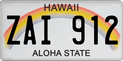 HI license plate ZAI912