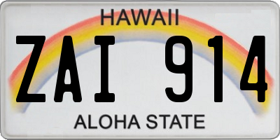 HI license plate ZAI914