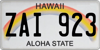 HI license plate ZAI923