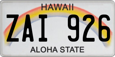 HI license plate ZAI926