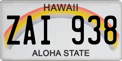 HI license plate ZAI938