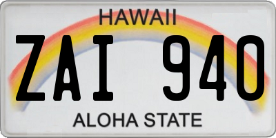HI license plate ZAI940
