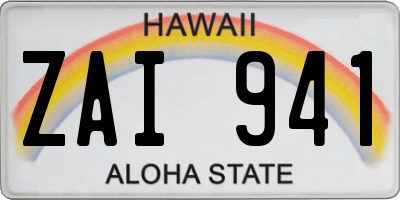 HI license plate ZAI941