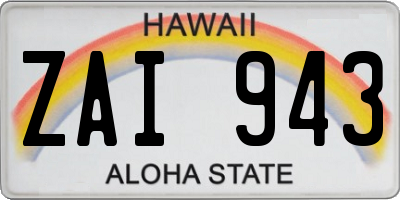 HI license plate ZAI943