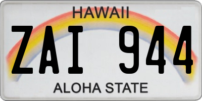 HI license plate ZAI944