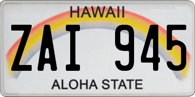 HI license plate ZAI945