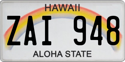 HI license plate ZAI948