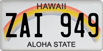 HI license plate ZAI949