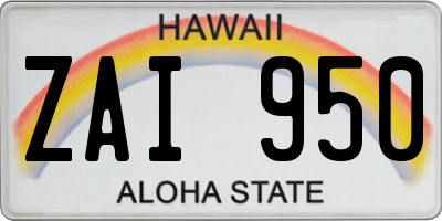 HI license plate ZAI950