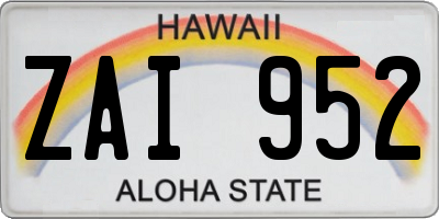 HI license plate ZAI952