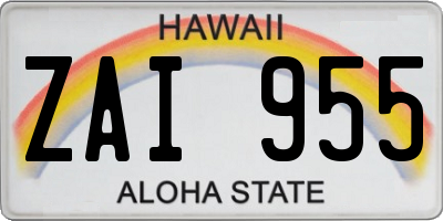 HI license plate ZAI955