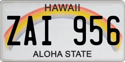 HI license plate ZAI956