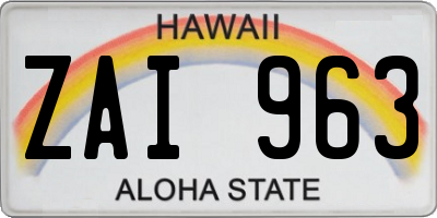 HI license plate ZAI963