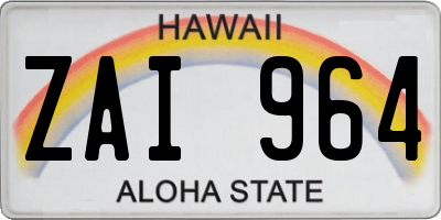 HI license plate ZAI964