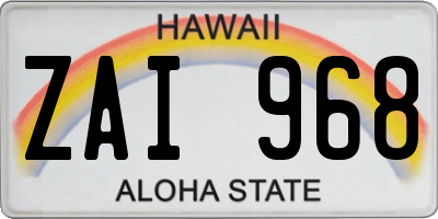 HI license plate ZAI968