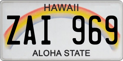 HI license plate ZAI969