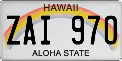 HI license plate ZAI970