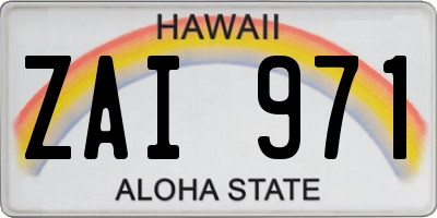 HI license plate ZAI971