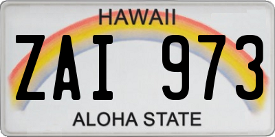 HI license plate ZAI973