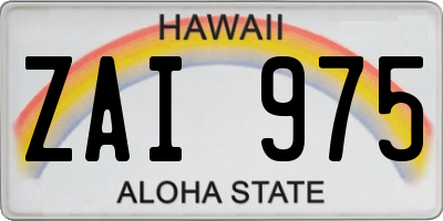 HI license plate ZAI975
