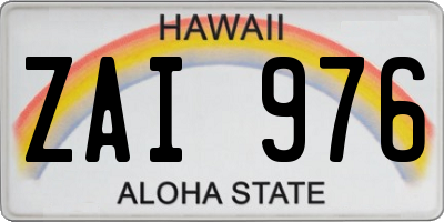 HI license plate ZAI976