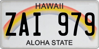 HI license plate ZAI979