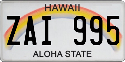 HI license plate ZAI995