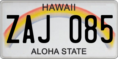 HI license plate ZAJ085