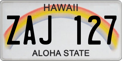 HI license plate ZAJ127