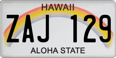 HI license plate ZAJ129